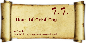 Tibor Tárkány névjegykártya